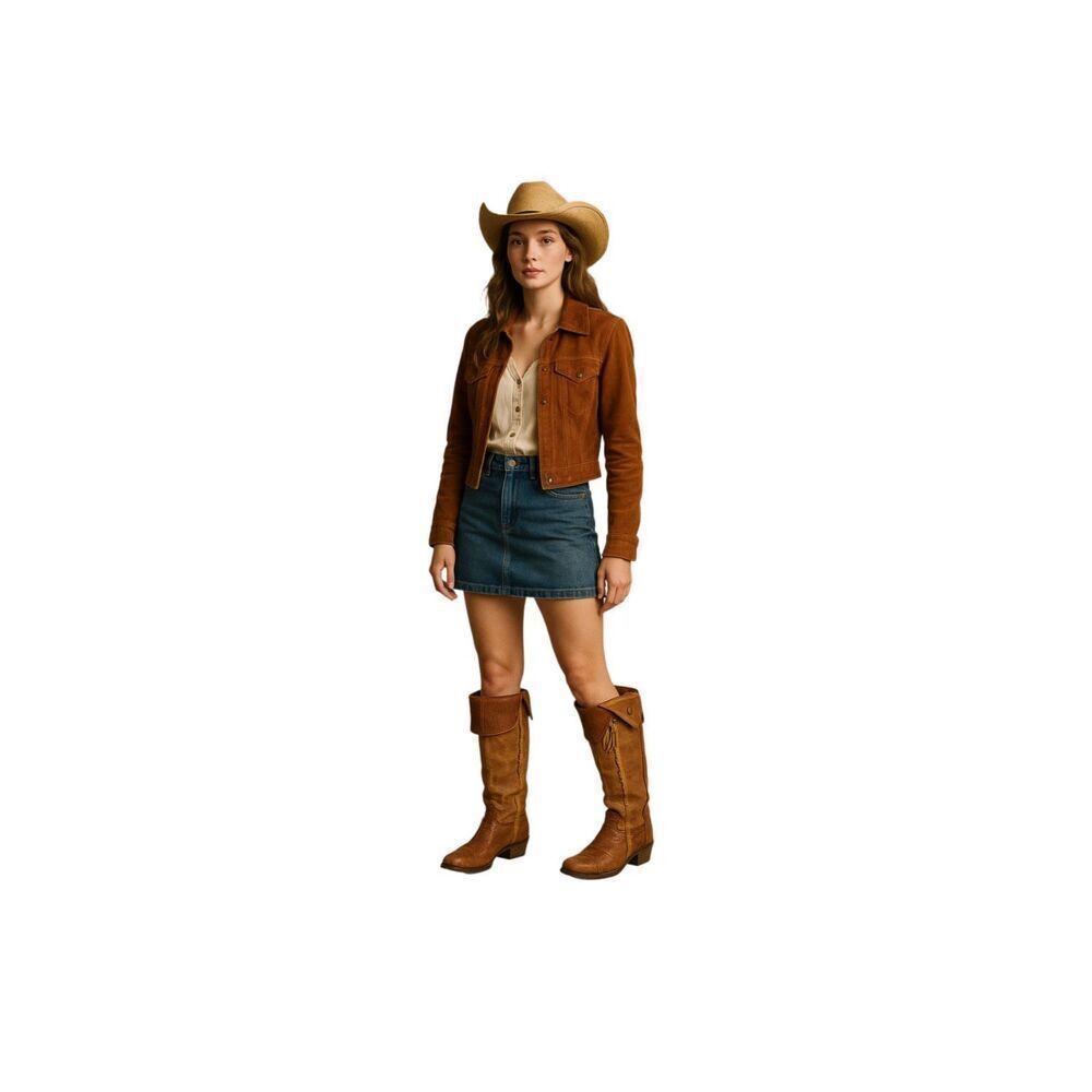 Women’s size 8.5 Corral Vintage Cognac Deer knee high western distressed boots.